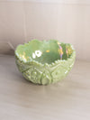 Vintage LE Smith Large Green Iridescent Jadeite Quintec Bowl