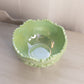 Vintage LE Smith Large Green Iridescent Jadeite Quintec Bowl