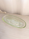 Vintage LE Smith Large Oval Green Glass Celery Dish