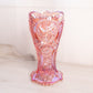 Vintage LE Smith Large Pink Carnival Glass Vase with Sawtooth Edge