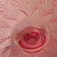 Vintage LE Smith Large Pink Glass Leaf Cake Stand