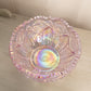 Vintage LE Smith Large Pink Iridescent Glass Quintec Bowl