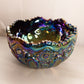 Vintage LE Smith Large Plum Iridescent Glass Quintec Bowl