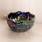 Vintage LE Smith Large Plum Iridescent Glass Quintec Bowl
