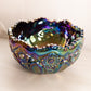 Vintage LE Smith Large Plum Iridescent Glass Quintec Bowl
