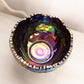 Vintage LE Smith Large Plum Iridescent Glass Quintec Bowl
