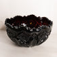 Vintage LE Smith Large Purple Amethyst Green Glass Quintec Bowl