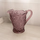 Vintage LE Smith Large Purple Pink Glass Dogwood Pitcher