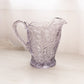 Vintage LE Smith Large Purple Lavender Glass Dogwood Pitcher