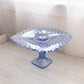 Vintage LE Smith Large Square Blue Glass Trellis Cake Stand