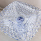 Vintage LE Smith Large Square Blue Glass Trellis Cake Stand