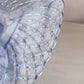 Vintage LE Smith Large Square Blue Glass Trellis Cake Stand