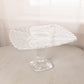 Vintage LE Smith Large Square Clear Glass Trellis Cake Stand