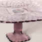 Vintage LE Smith Medium Square Dark Purple Glass Trellis Cake Stand