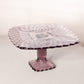 Vintage LE Smith Medium Square Dark Purple Glass Trellis Cake Stand