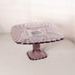Vintage LE Smith Medium Square Dark Purple Glass Trellis Cake Stand