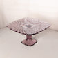 Vintage LE Smith Medium Square Dark Purple Glass Trellis Cake Stand