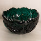 Vintage LE Smith Large Teal Green Glass Quintec Bowl