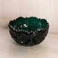 Vintage LE Smith Large Teal Green Glass Quintec Bowl