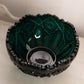 Vintage LE Smith Large Teal Green Glass Quintec Bowl
