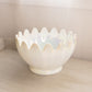 Vintage LE Smith Large White Iridescent Glass Pointed Bowl