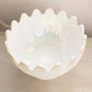 Vintage LE Smith Large White Iridescent Glass Pointed Bowl
