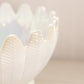 Vintage LE Smith Large White Iridescent Glass Pointed Bowl
