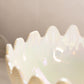 Vintage LE Smith Large White Iridescent Glass Pointed Bowl