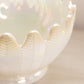 Vintage LE Smith Large White Iridescent Glass Pointed Bowl