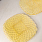 Vintage LE Smith Large Yellow Glass Trellis Plate (Set of 2)