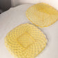 Vintage LE Smith Large Yellow Glass Trellis Plate (Set of 2)