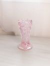 Vintage LE Smith Light Pink Iridescent Vase with Sawtooth Edge