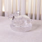Vintage LE Smith Media Clear Glass Lidded Bunny Rabbit Dish