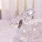 Vintage LE Smith Media Clear Glass Lidded Bunny Rabbit Dish