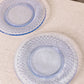 Vintage LE Smith Medium Blue Glass Hobnail Plates (Set of 2)