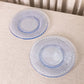 Vintage LE Smith Medium Blue Glass Hobnail Plates (Set of 2)