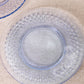 Vintage LE Smith Medium Blue Glass Hobnail Plates (Set of 2)