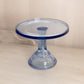 Vintage LE Smith Medium Circular Blue Glass Cake Stand