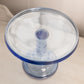 Vintage LE Smith Medium Circular Blue Glass Cake Stand