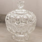Vintage LE Smith Medium Clear Glass Footed Moon & Star Lidded Dish