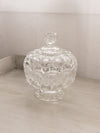 Vintage LE Smith Medium Clear Glass Footed Moon & Star Lidded Dish