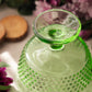 Vintage LE Smith Medium Green Glass Hobnail Flared Compote