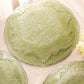 Vintage LE Smith Medium Green Glass Maple Leaf Plates (Set of 4)