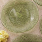 Vintage LE Smith Medium Green Glass Maple Leaf Plates (Set of 4)