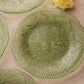 Vintage LE Smith Medium Green Glass Maple Leaf Plates (Set of 4)