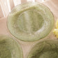 Vintage LE Smith Medium Green Glass Maple Leaf Plates (Set of 4)