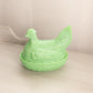 VIntage LE Smith Medium Jadeite Green Glass Hen on Nest Lidded Dish