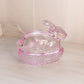 Vintage LE Smith Medium Light Pink Glass Bunny Rabbit Lidded Dish