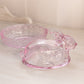 Vintage LE Smith Medium Light Pink Glass Bunny Rabbit Lidded Dish
