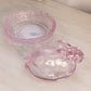 Vintage LE Smith Medium Light Pink Glass Bunny Rabbit Lidded Dish
